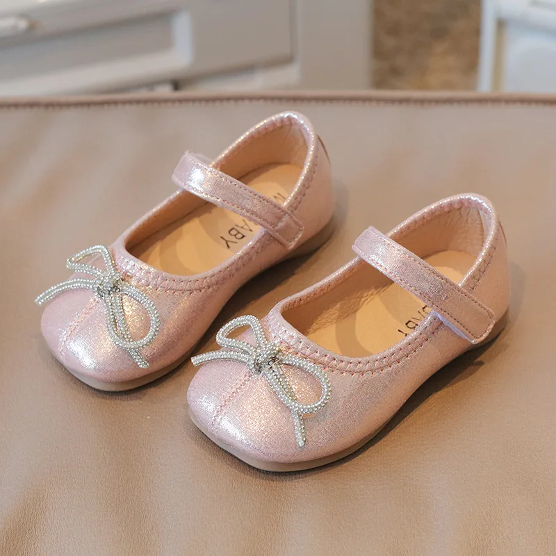 

Spring Autumn Toddler Girls Bowknot Princess Shoes Baby Girls Casual Leather Shoes Mary Jane Shoes Kids Flats Flower Shoes 3-6Y