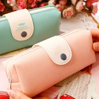 1pc large capacity portable student pencil case leather makeup cosmetic bag brush pen pencil case stationery organizer pouch box