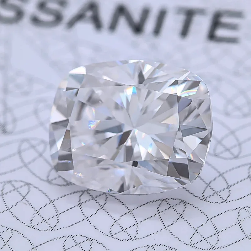 Муассанит прямоугольная подушка форма D цвет высший сорт супер белый VVS1 верхние