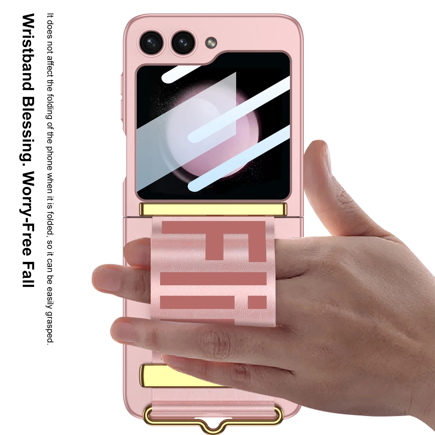 

GKK широкий тонкий кожаный чехол с ремешком для Samsung Galaxy Z Flip 5 4 3 ZFlip5 Flip4, противоударный матовый чехол, стеклянная пленка