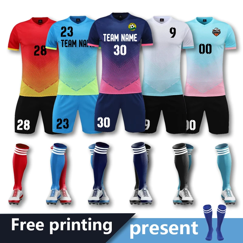 

Football suit men's competition group purchase custom team uniform adult children's training suit short sleeve sportswear.