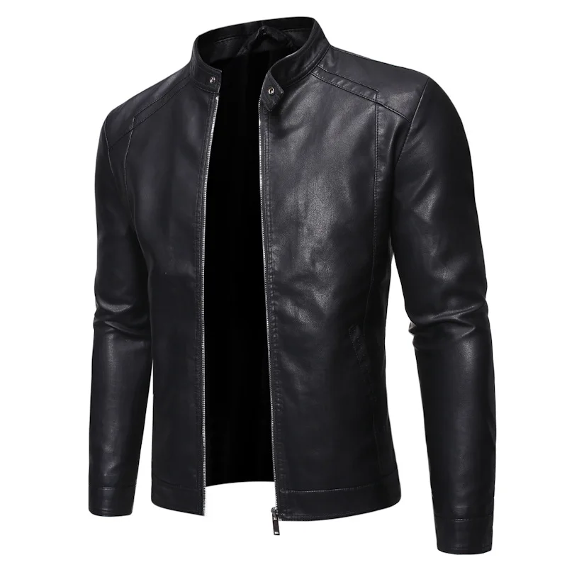 

2021 Spring And Autumn Men's Jacket Fashion Trend Korean Slim Fit Casual Men's Leather Jacket Motorcycle Jacket