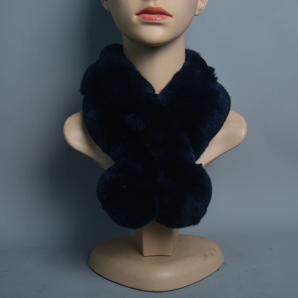 Новый русский женский вязаный шарф из натурального меха кролика рекс женские