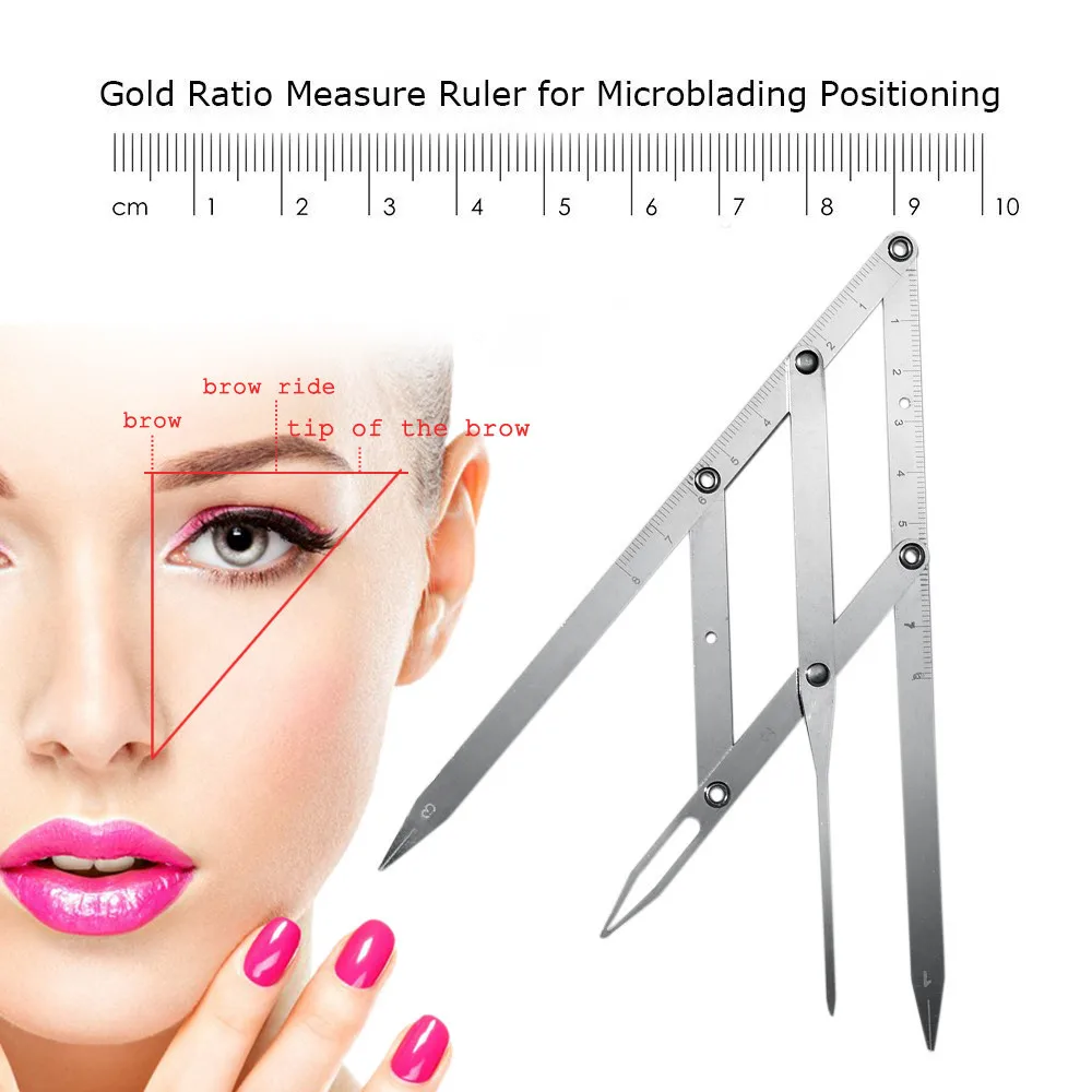 Stainless steel Golden Ratio calipers Microblading Permanent Makeup Eyebrow Measure Tool Mean Golden Eyebrow DIVIDER