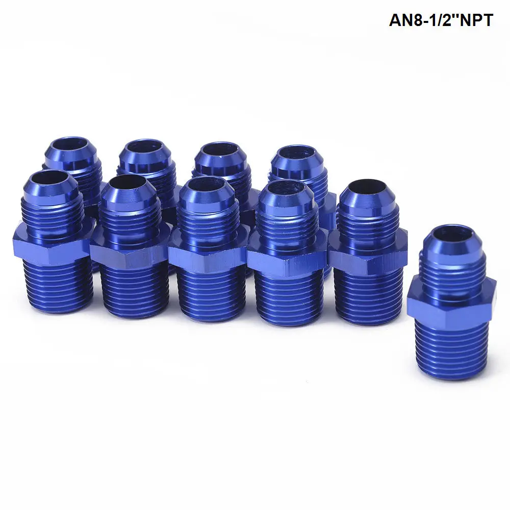 

10PCS/LOT Straight Male Oil Cooler Fuel Oil Hose Fitting Adapter AN8-1/2''NPT