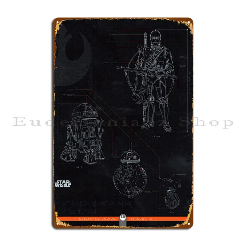 

Resistance Droids Metal Plaque Poster Party Bar Cave Living Room Personalized Club Tin Sign Poster