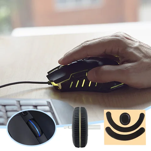 Колесо прокрутки мыши, шкив, ножки для мыши, пластиковое колесо с противоскользящим шкивом для мыши для игровой мыши Logitech G403 G703 G603