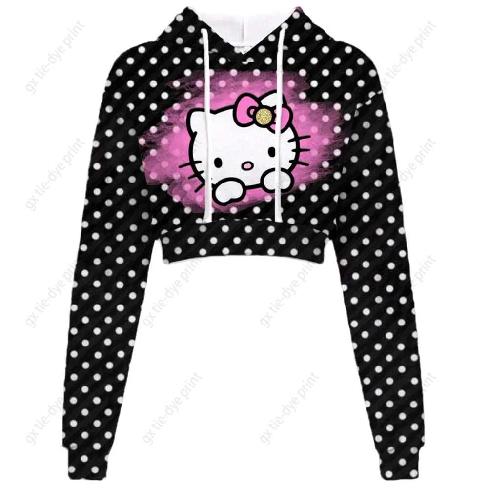 

Женская толстовка с капюшоном Hello Kitty, толстовка большого размера в Корейском стиле, с рисунком аниме, кавайная Толстовка в стиле Харадзюку с карманами, готические куртки, пальто