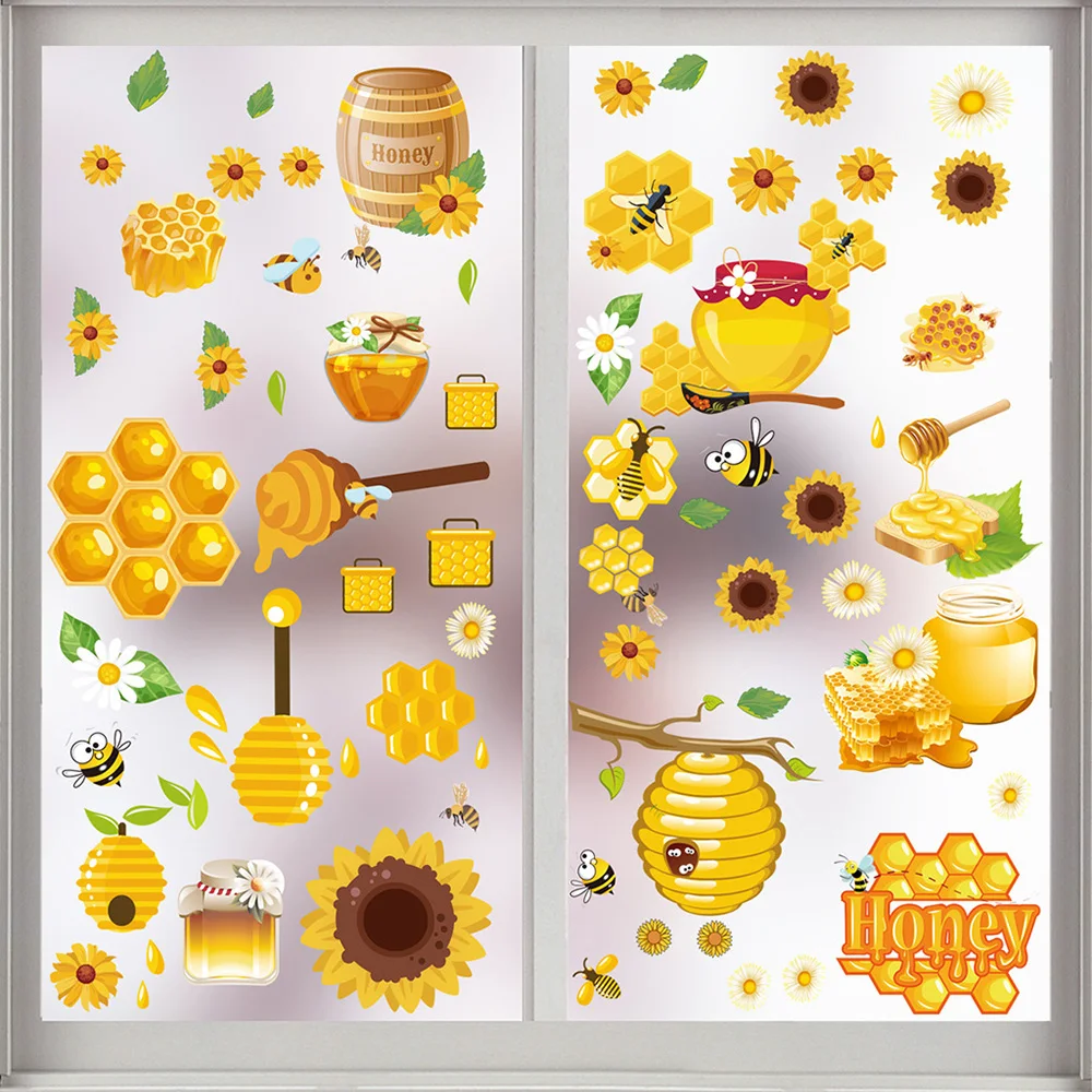 

6 листов, статические наклейки на окна в виде медового цветка