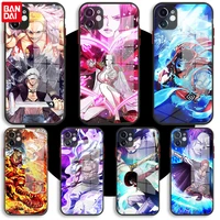black glass case for iphone 13 11 12 mini pro max xs xr x 7 8 6 plus se silicone cover japanese anime collage one piece luffy