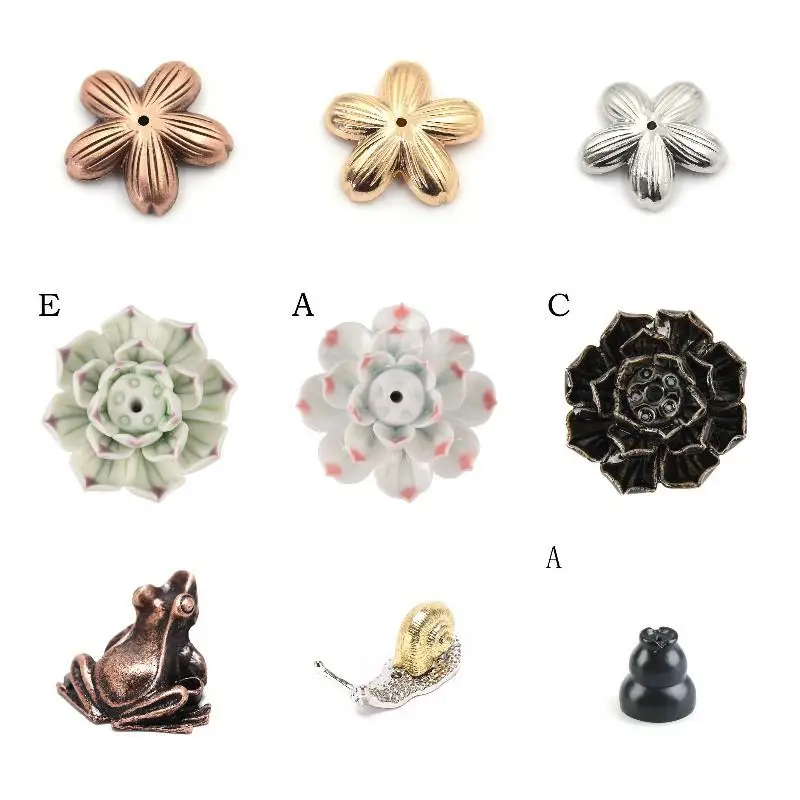 

1PCS 2022 Classical Flowers Pattern Incense Burner Stick Holder Incense Base Plug Home Decoration 17 Styles