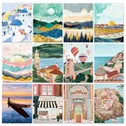 Gatyztory Раскрашивание по номерам для взрослых и детей, горный рассвет, пейзаж, ручная роспись, масляная живопись, сделай сам, подарок, домашний декор 60x75 см