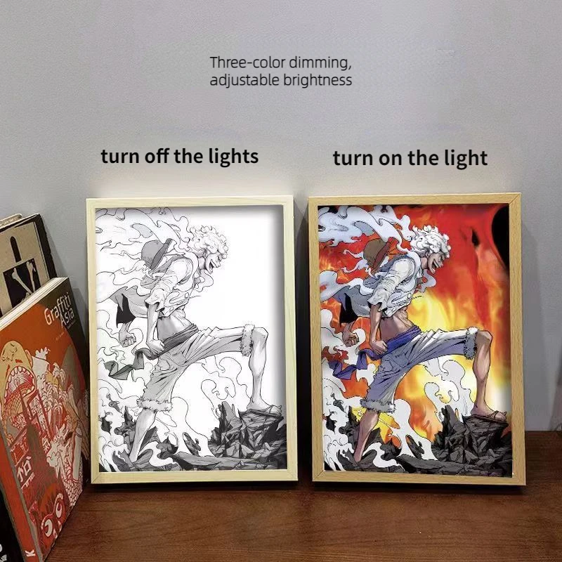 

INS LED Decorative Light Painting Bedside Picture Japan Anime Style Creative Modern Simulate Sunshine Drawing Night Light Gift