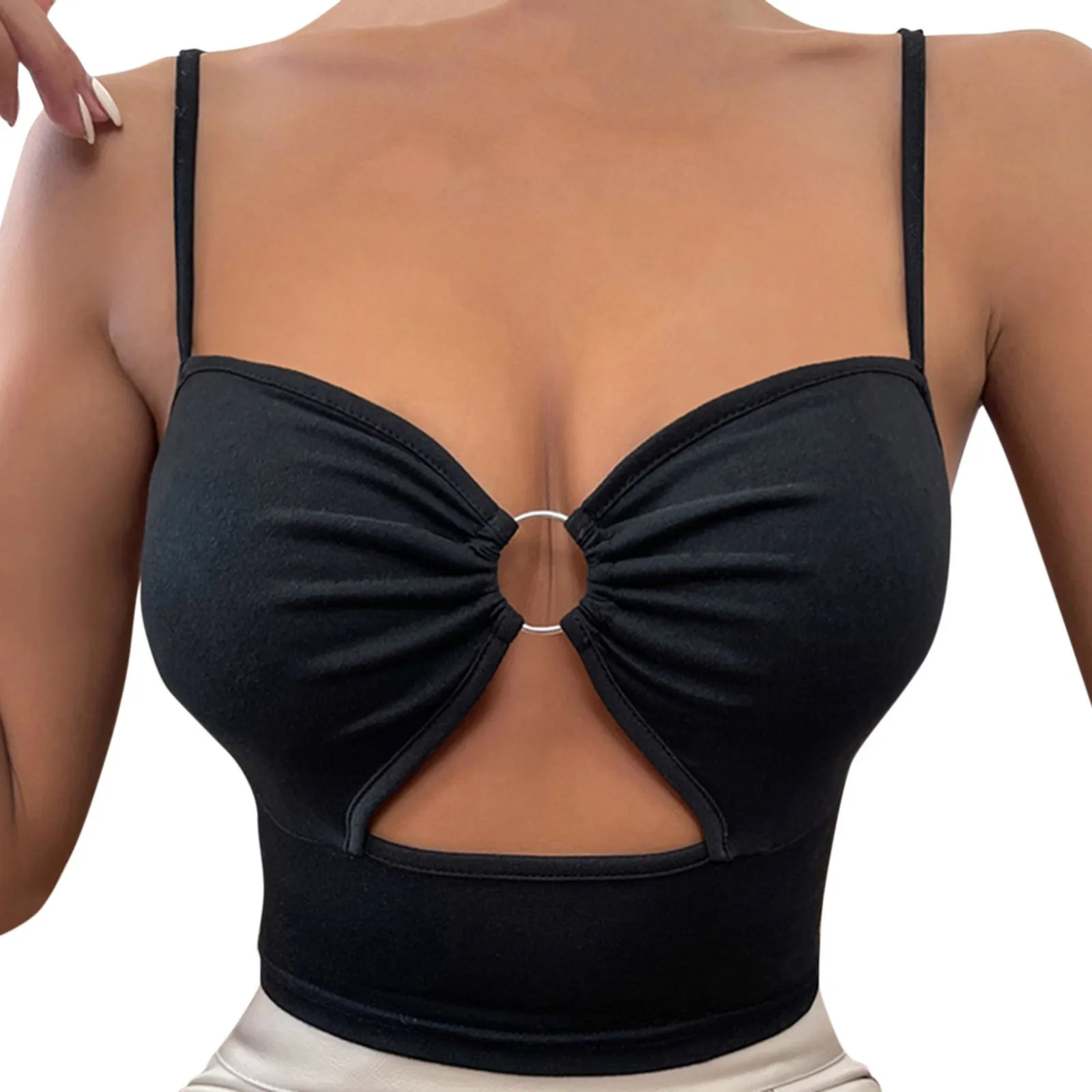 

Suspender Women's Solid Chest Intimates Sexy Color Ring Vest Stitching Sexy Hollow Wrapping Intimates Lingerie Sexy Thong