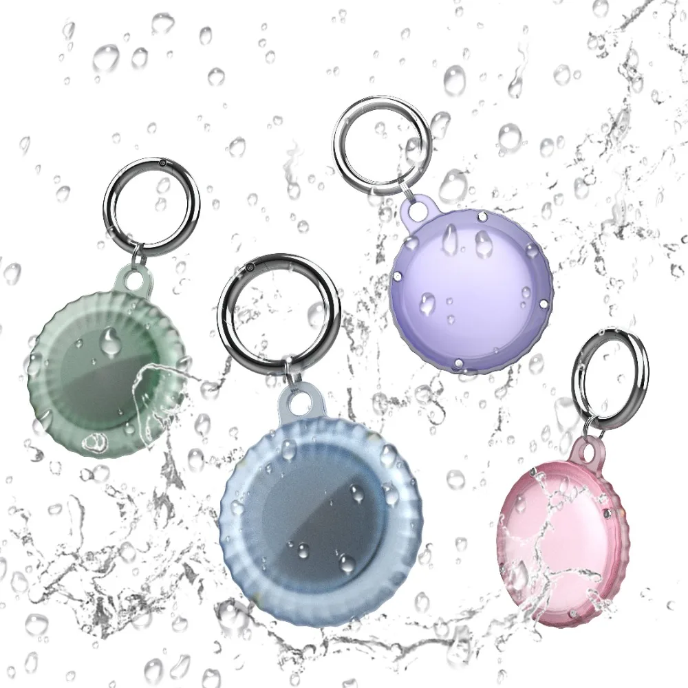 

Anti-lost Airtag Key Ring Holder IP68 Anti-scratch Airtag Protective Case Perspective Spring Buckle Pet Tracker Protector