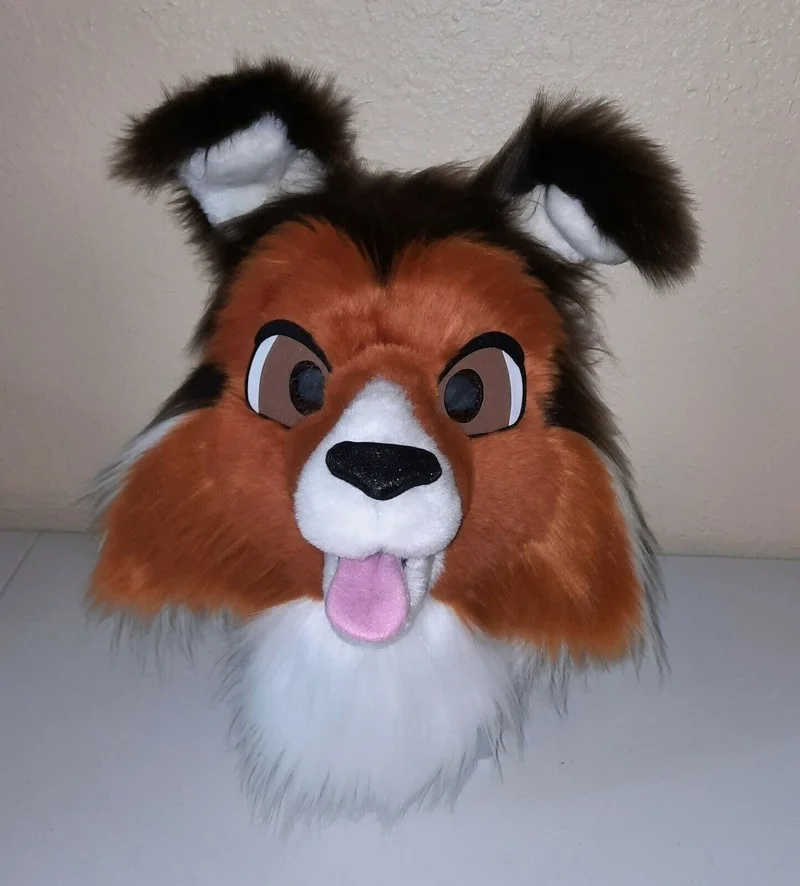 Dog Fursuit Partial Animal Costume Mascot Head and Tail |