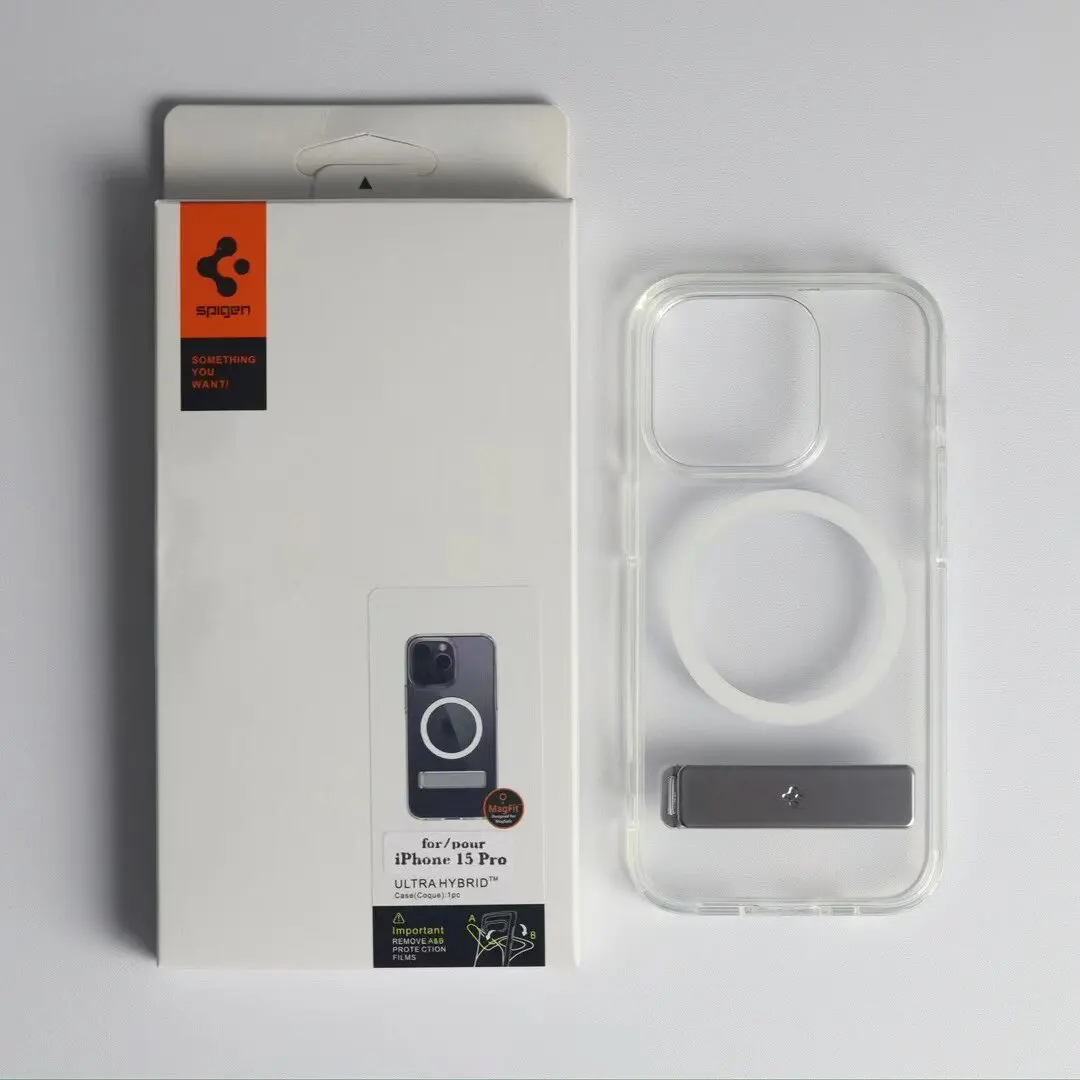 Фото Чехол Spigen Ultra Hybrid S MagFit для iPhone 16 Pro Max, 15, 14, 13, 12 с подставкой, защита от пожелтения, совместимость с MagSafe №1