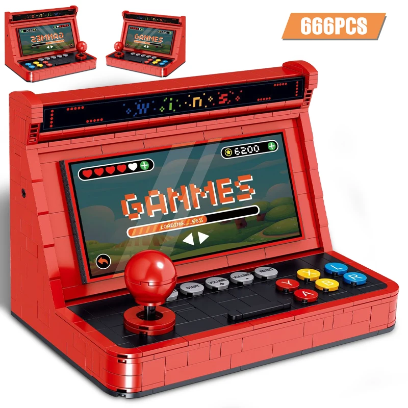 

666 Pcs Mini City Gaming Room Game Console Machine Building Block Technical Friends Classic Retro Bricks Toys for Children Gifts