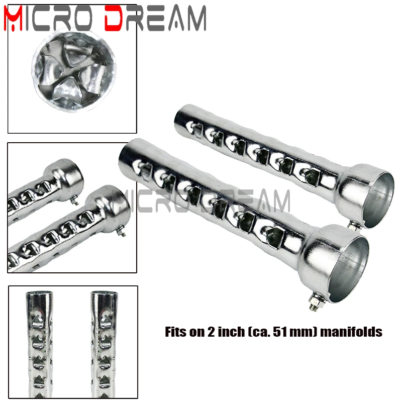 

Перегородка для мотоцикла, длинная выхлопная труба дБ-убийца, 50 мм/2 дюйма, 8 дюймов, универсальная для Harley Softail Dyna Street Fat Bob FLHT FXST