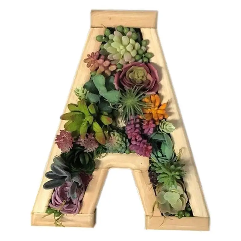 

Creative Flower Pots Letter Succulent Pot Set Succulent Pot Wooden Flower Planter Pot With Bamboo Tray For Balconies Windowsills