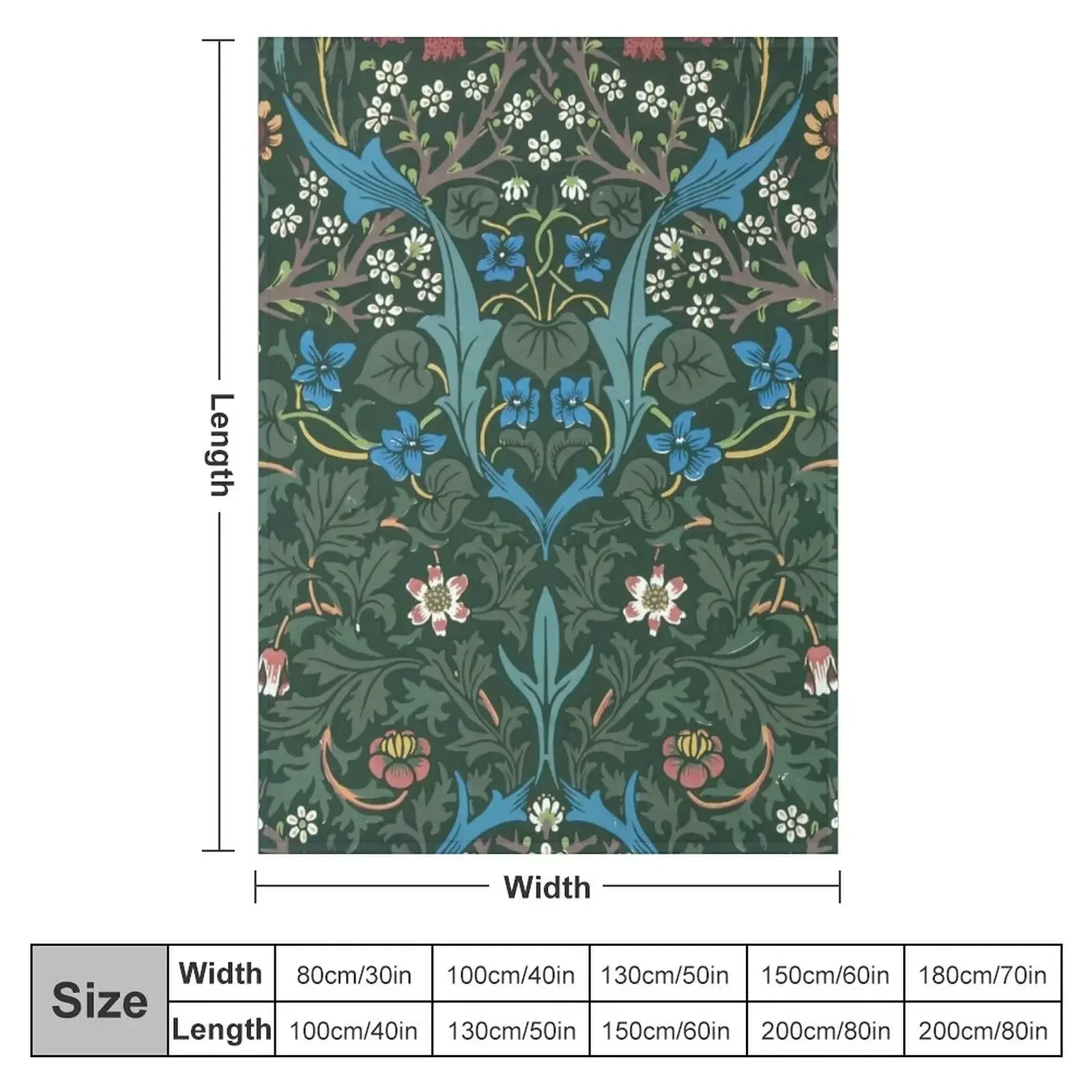 Уильям Моррис Черный шиповник с узором 1852 волосатое мягкое большое теплое одеяло