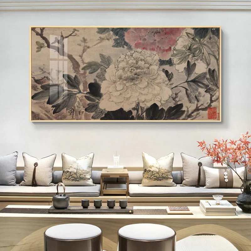 Китайская настенная живопись Цветок печать на холсте