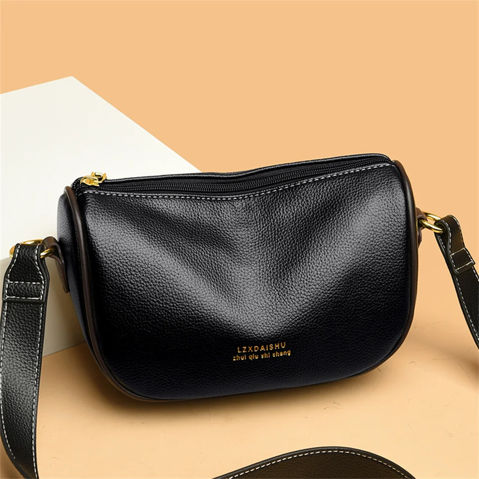 

Fashion Luxury Designer Women Saddle Shoulder Bag Fashion Wide Strap Crossbody Bags High Quality Soft Skin Female Handbag Purses