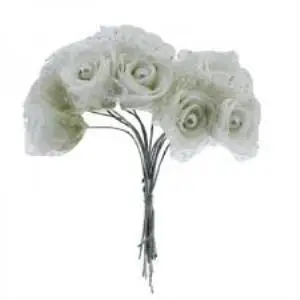 Белая латексная Роза с жемчугом-12 шт. | Дом и сад