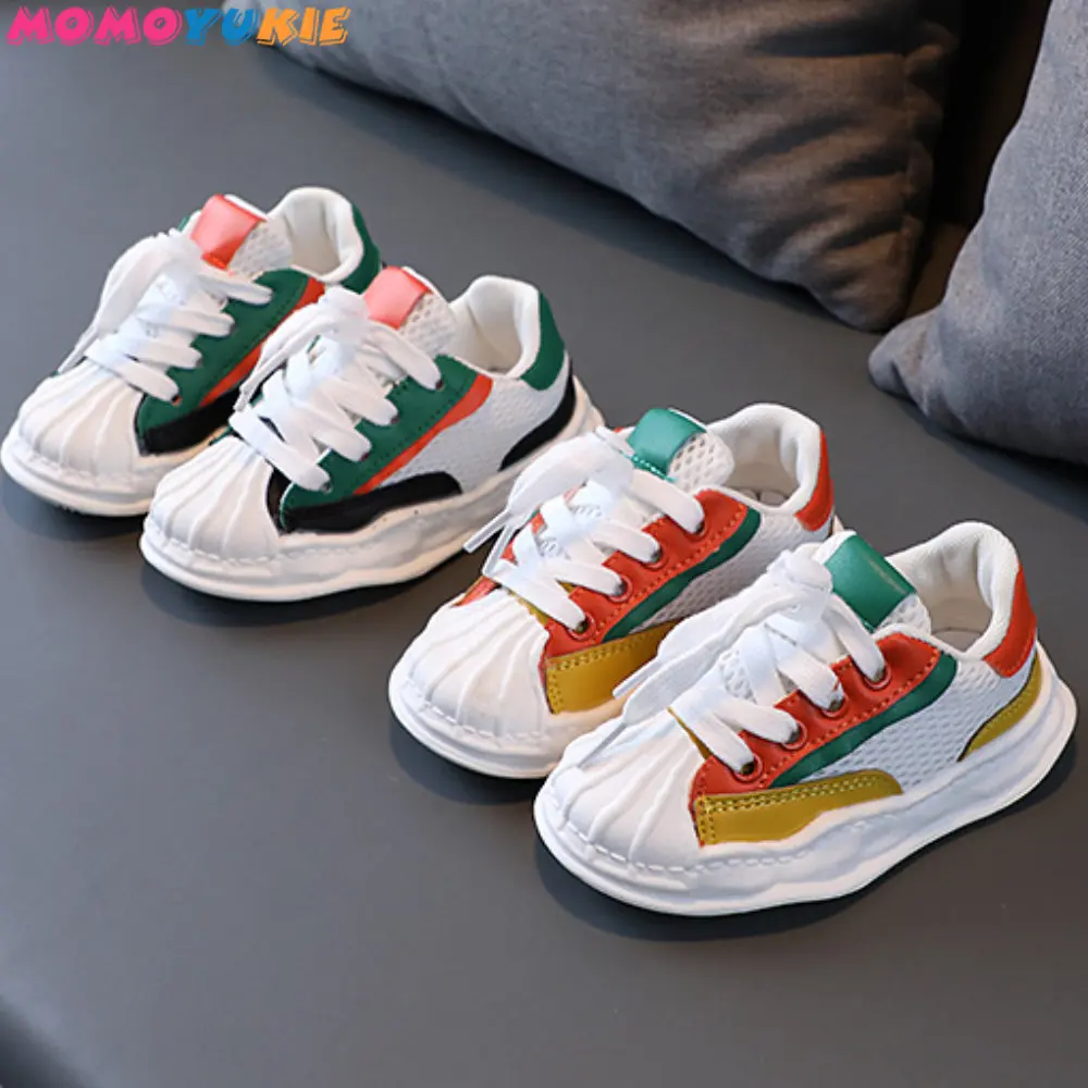 

Спортивные детские сетчатые кроссовки, кожаные Нескользящие модные кроссовки, повседневная обувь для мальчиков, детские кроссовки, обувь для девочек