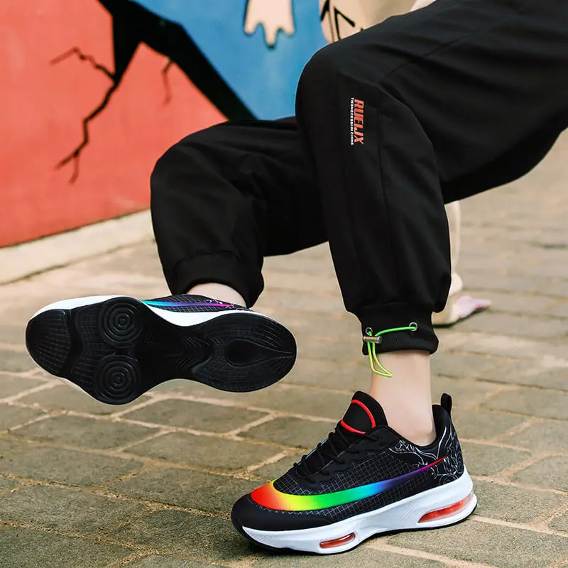 Air Cushion Male Sneakers Breathable Sport Running Shoes Men Lace-up Damping Athletic Gym Training Shoes Fashion Casual Footwear