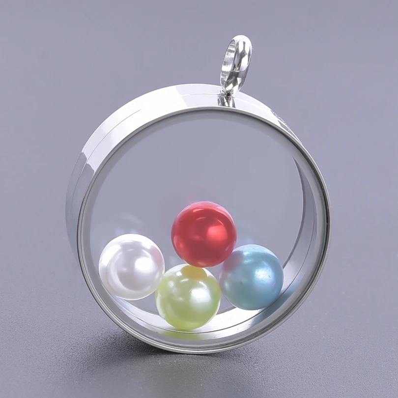 

Round Glass Locket Twist Screw Pendant Stainless Steel Pendant Charm For Jewelry Making Supplies Floating Lockets Women Men Gift