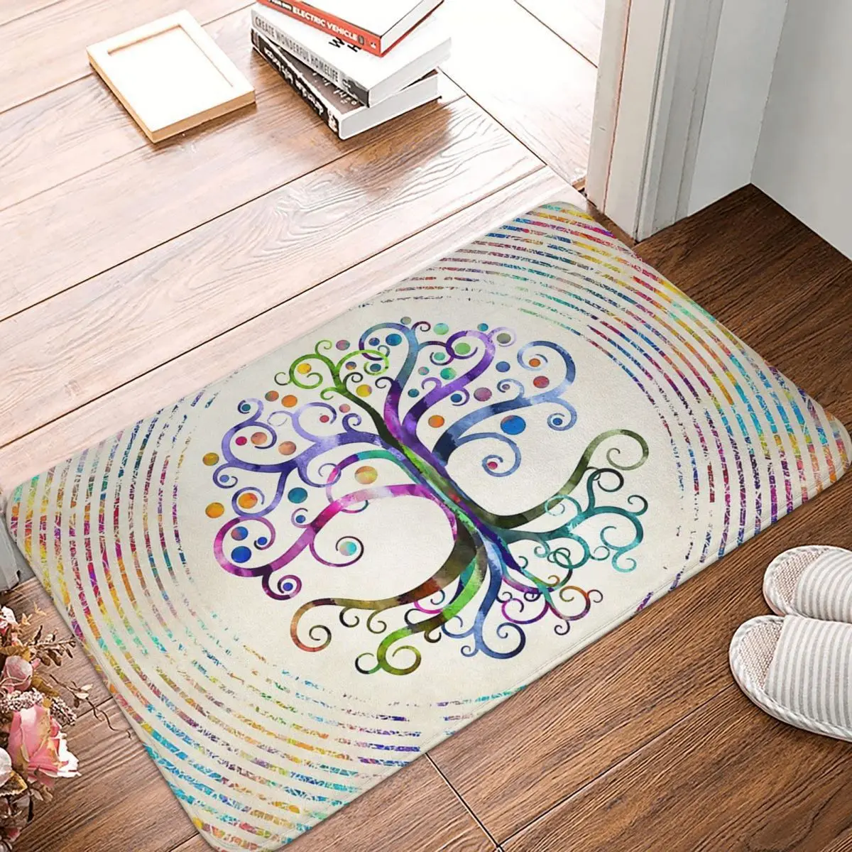 

Vikings Non-slip Doormat Watercolor Tree Of Life Bath Bedroom Mat Prayer Carpet Home Modern Decor
