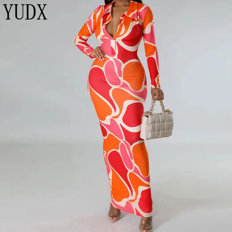 

Spring 2023 New European and American Women's Clothing Graceful and Fashionable Personalized Tight Lapel Long Sleeve Dress