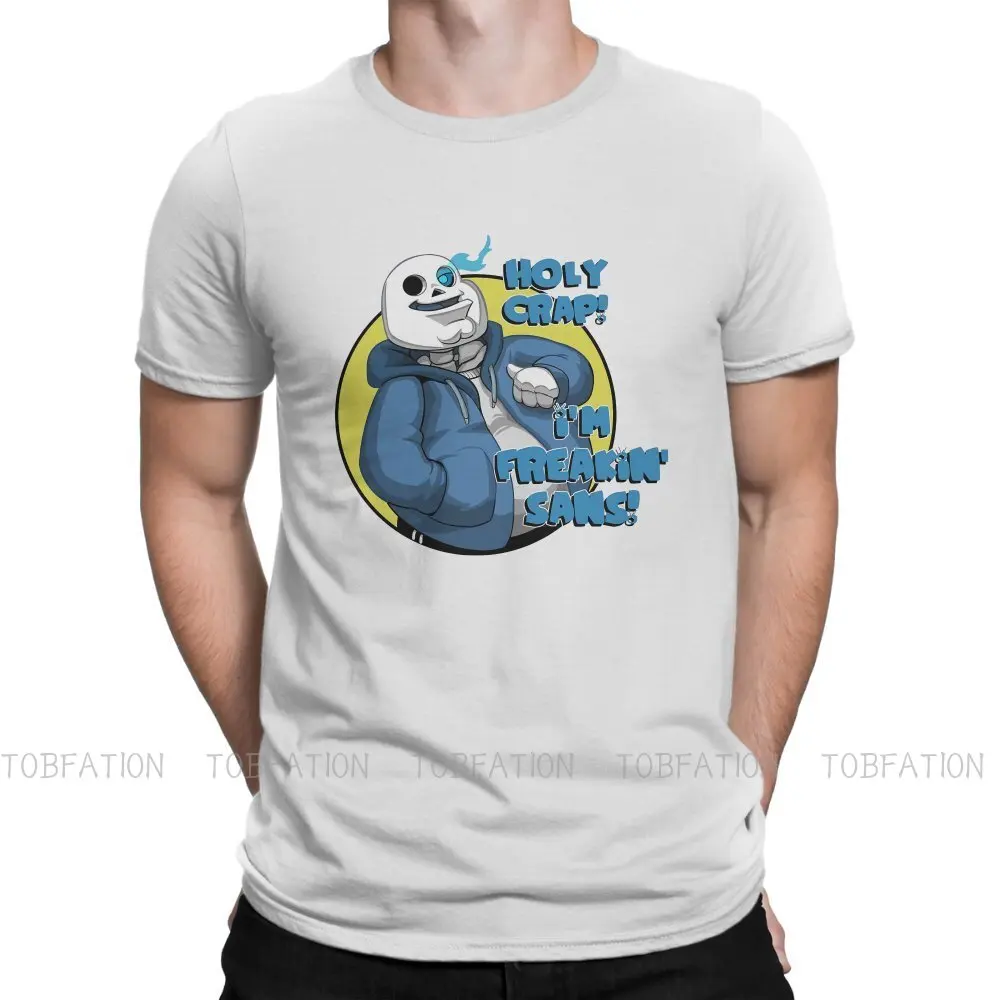 

Holy Crap I'm Freakin Sans O Neck TShirt Undertale Role Playing Game Fabric Classic T Shirt Men Tops Individuality Oversized