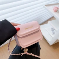 mini candy color texture small bag summer new fashion solid color small square bag chain single shoulder messenger bag