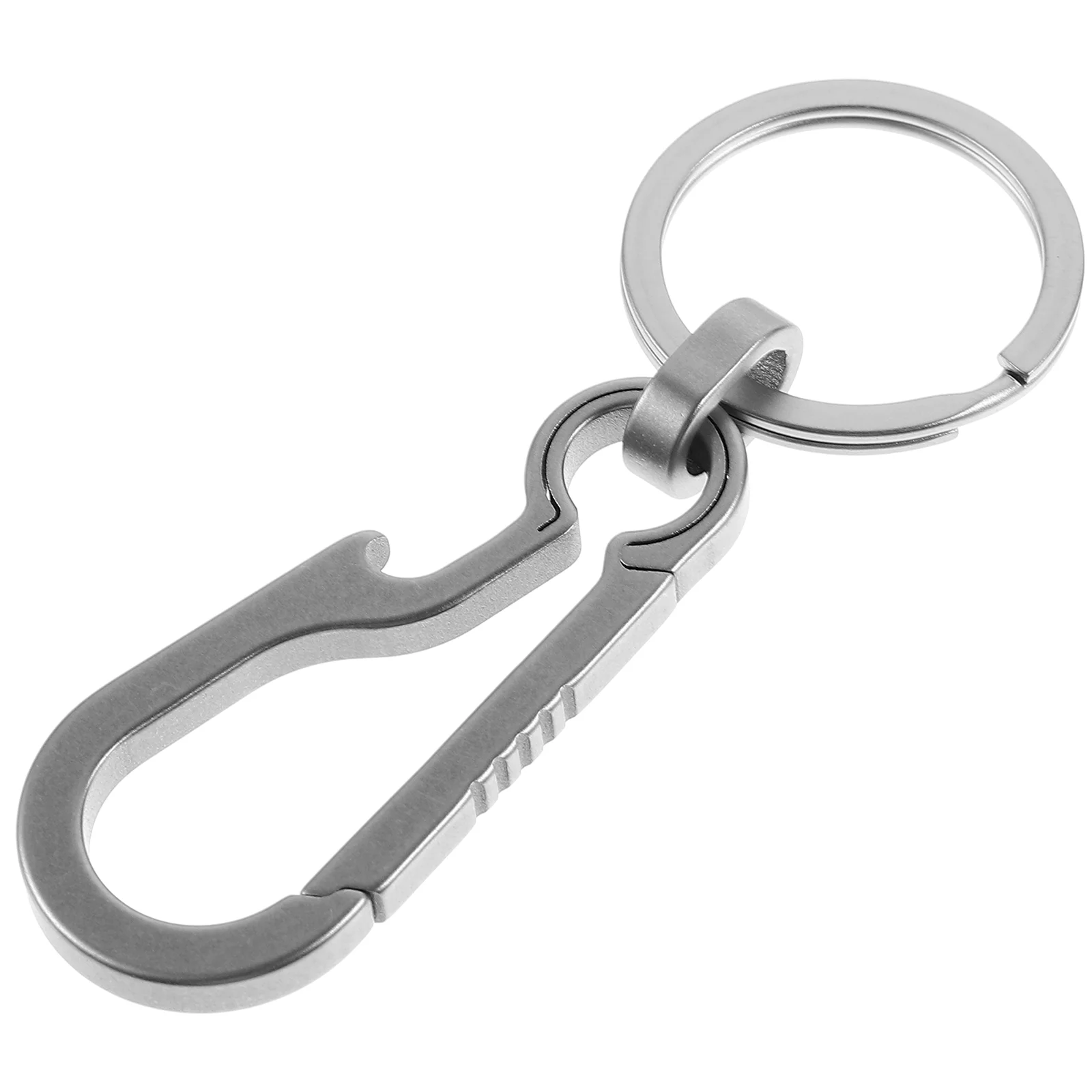 

Carabiner Keys Quick Release Keychain Titanium Bottle Opener Simple Alloy Clip Small Men Women Ring