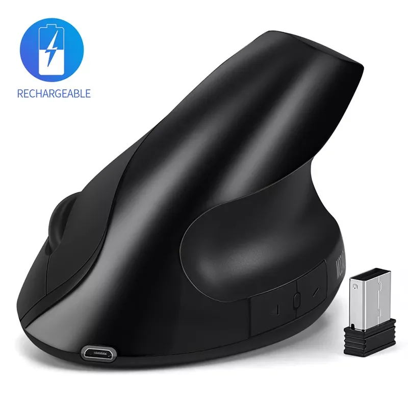 

Comb Rechargeable Wireless Ergonomic Mouse Vertical Office Optical Mice for Computer Laptop Nootebook Right Hand Mice