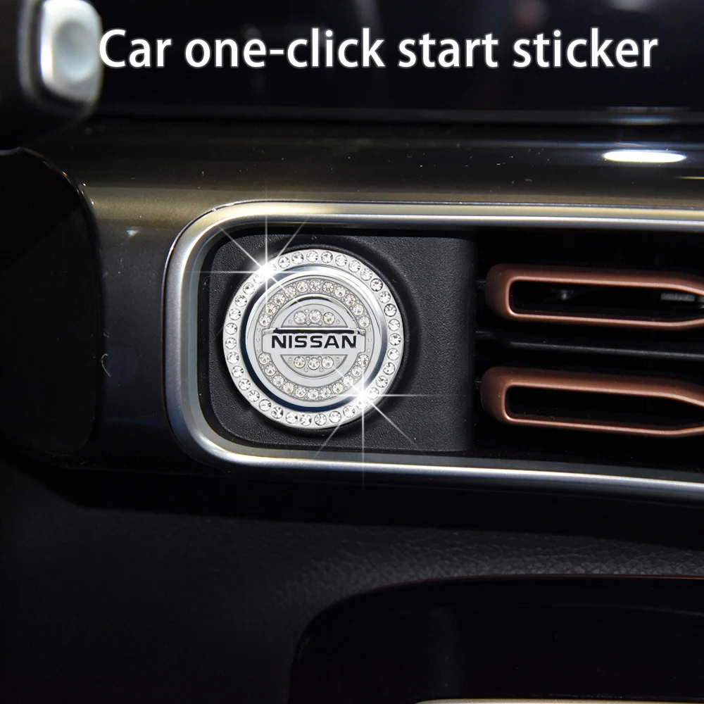 Алмазный Кристалл Автомобильная кнопка запуска одной кнопкой Декоративные наклейки для Nissan Nismo Tiida Teana Juke Qashqai j10 j11 Sylphy Qijun Tuda
