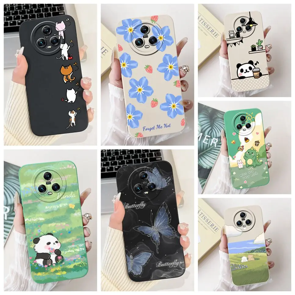 Чехол для Honor Magic5 5G PGT-AN00 мягкий силиконовый чехол с милой пандой и бабочкой Huawei Pro