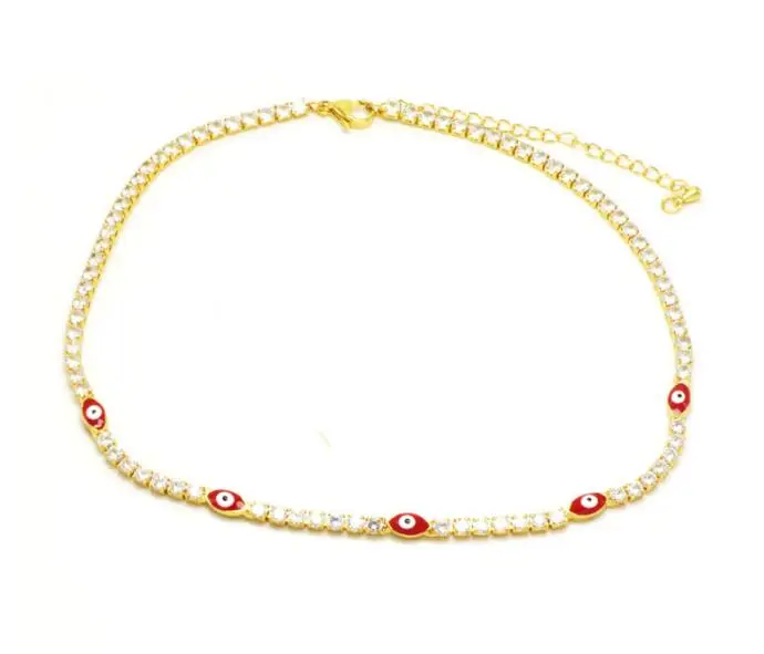 Женское Ожерелье-чокер с эмалью 32 + 5 см