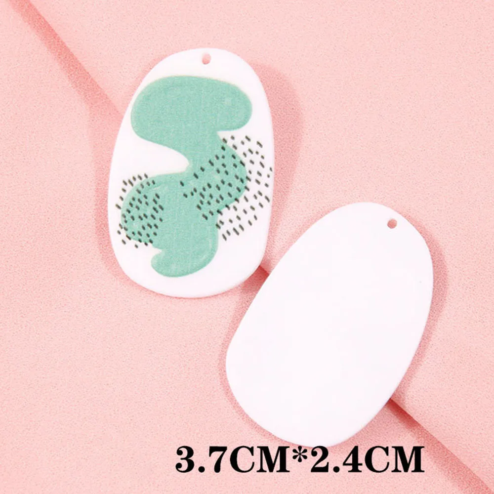 1/6/10Pcs Simple Earrings Pendientes Piercing Acrylic 3D Relief Printing DIY Earring Key Chain Pendant  for Jewelry Making