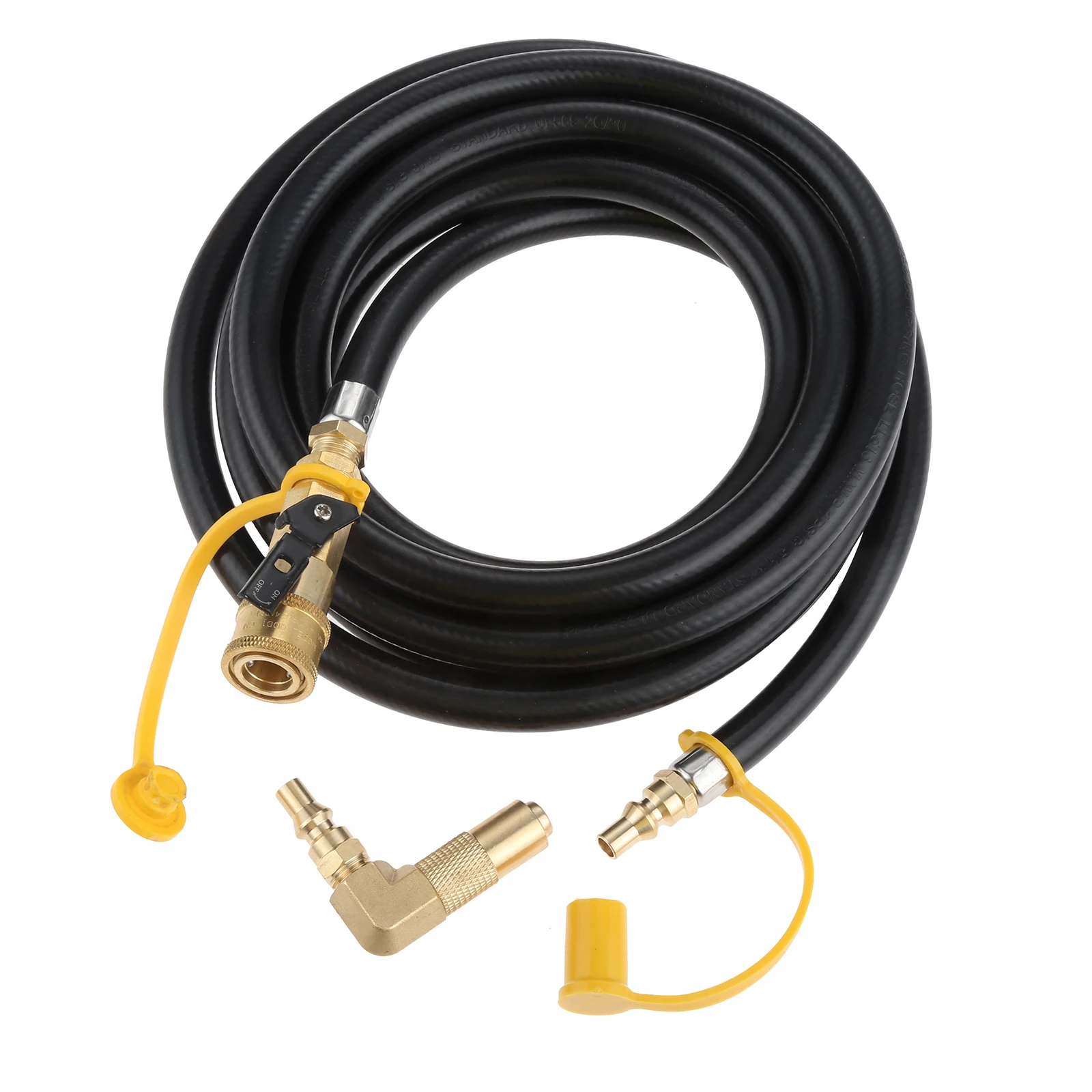 Шланг-удлинитель быстросъемный на 12 футов, пропан, низкое давление, с адаптером для локтя, для гриля Blackstone 17 и 22 дюйма