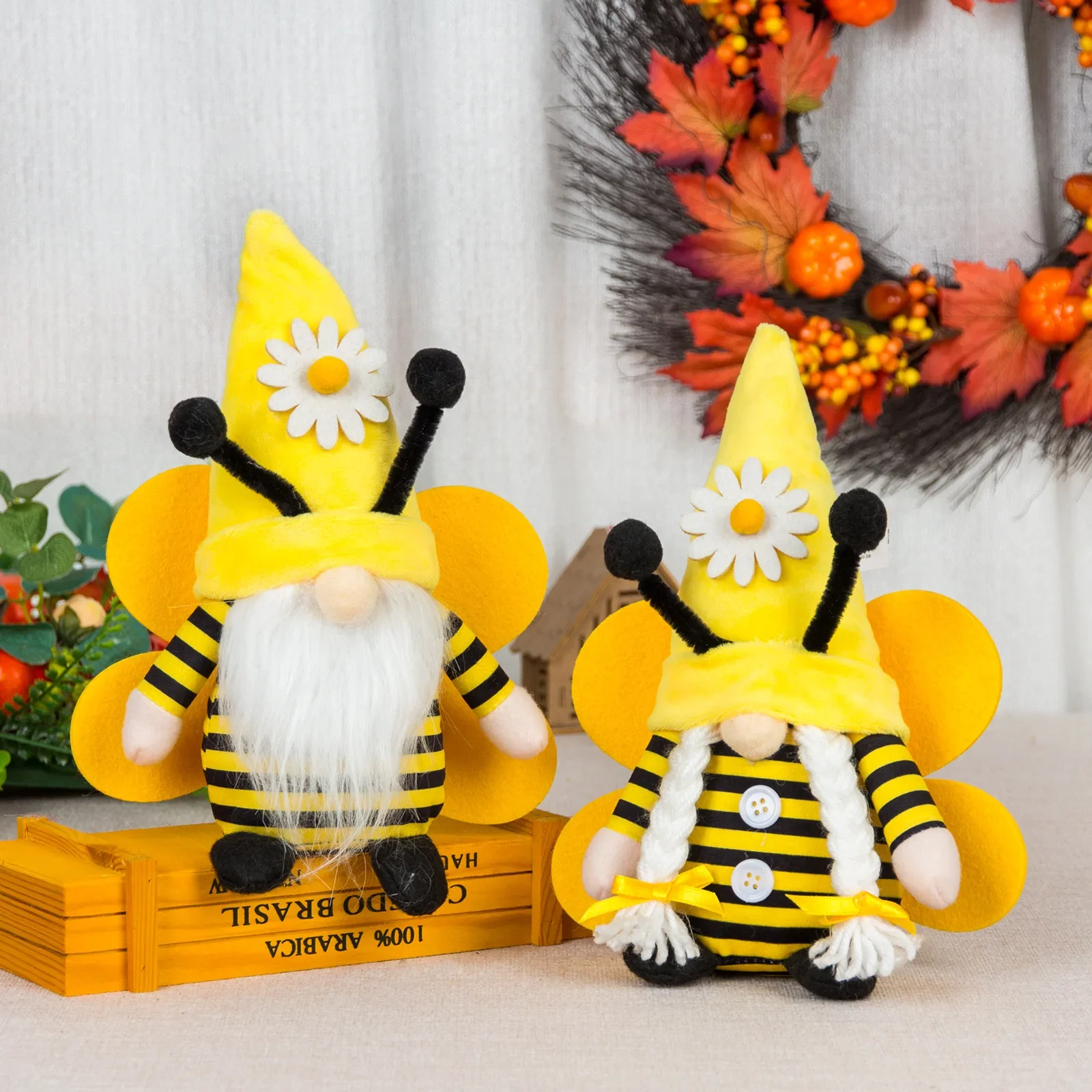 

Новые гномы шмеля, плюшевые куклы, скандинавский Гонк, томте, полосатая пчела, Крылатый лес, парные куклы, украшения, рождественские подарки