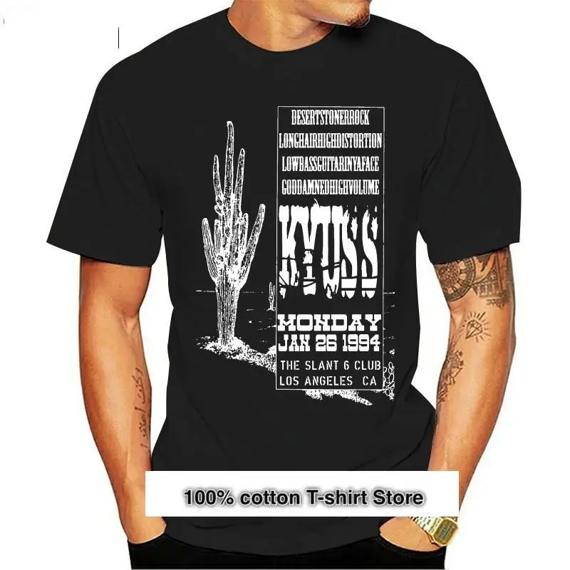 

Kyuss-Camiseta de talla grande para hombre, Camiseta informal de disegio, 100% de algodón, nove, gran, gran предложение