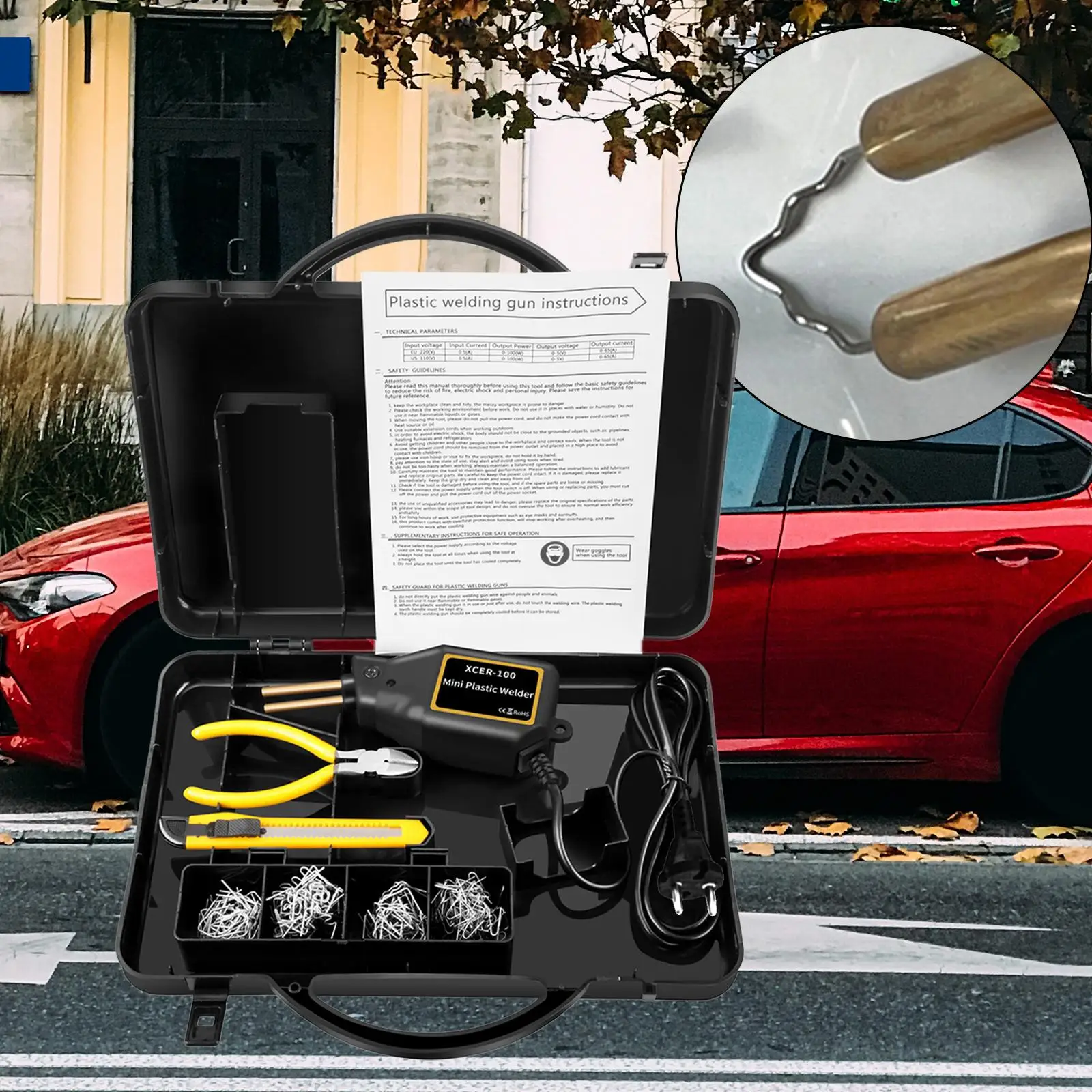 

Hot Stapler Welding Repairing Machine Kits Car Bumper Repair Garage Tool 220V