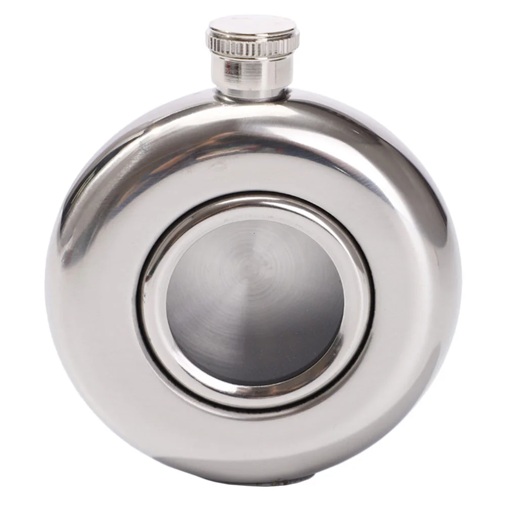 

Round Flagon Creative Bottle Stainless Steel Pot Storage Flask Sealing Simple Style Small Tube Sealed Outdoor Grill Whiskey