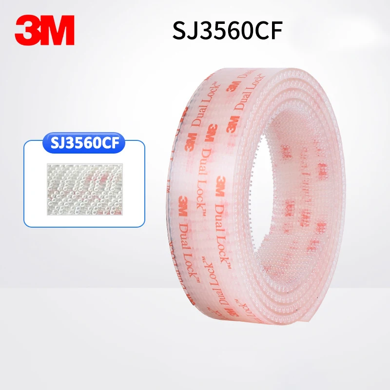 3 м SJ3560CF прозрачная лента с двойным замком, грибная пряжка, двусторонняя клейкая лента для декора автомобильных тарелок, клей для свадебных фото