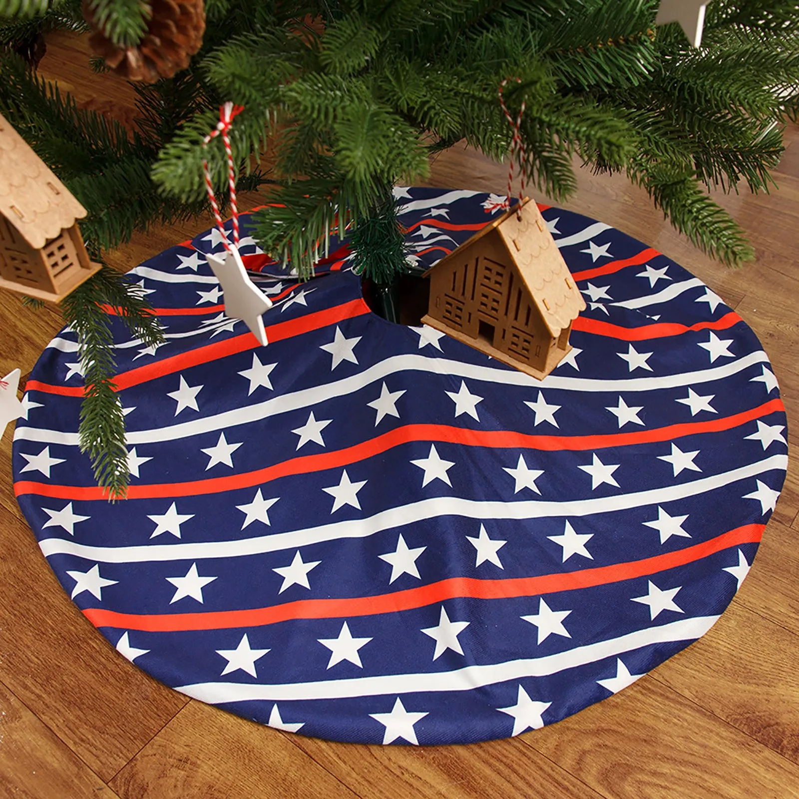

Double-Laye Skirt Independence Christmas-Tree Day Decorations Day American Decor Home Decor