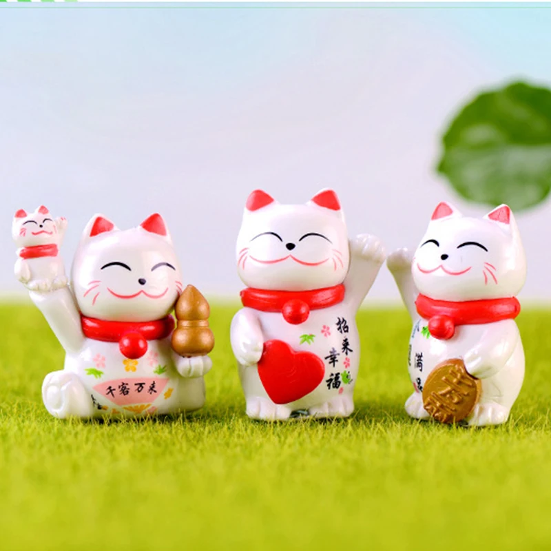 1 шт. статуя талисмана Lucky Cat ПВХ украшение для дома комнаты милый декор автомобиля