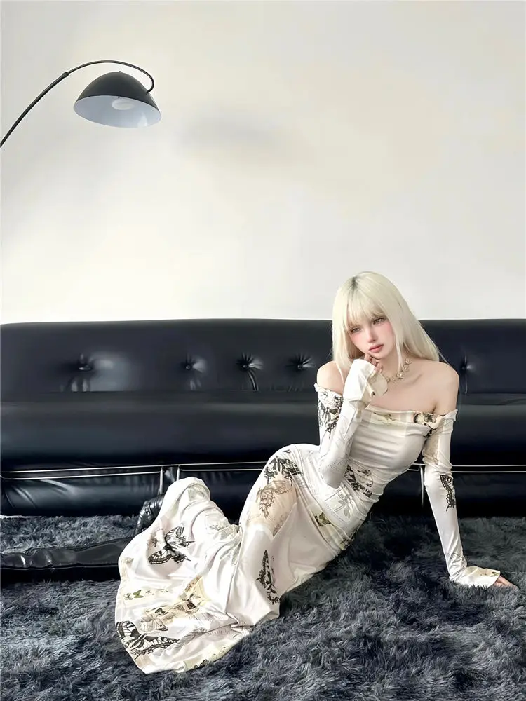 Gaganight женское американское ретро платье с расклешенными рукавами и одним вырезом